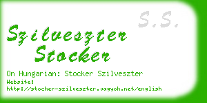 szilveszter stocker business card